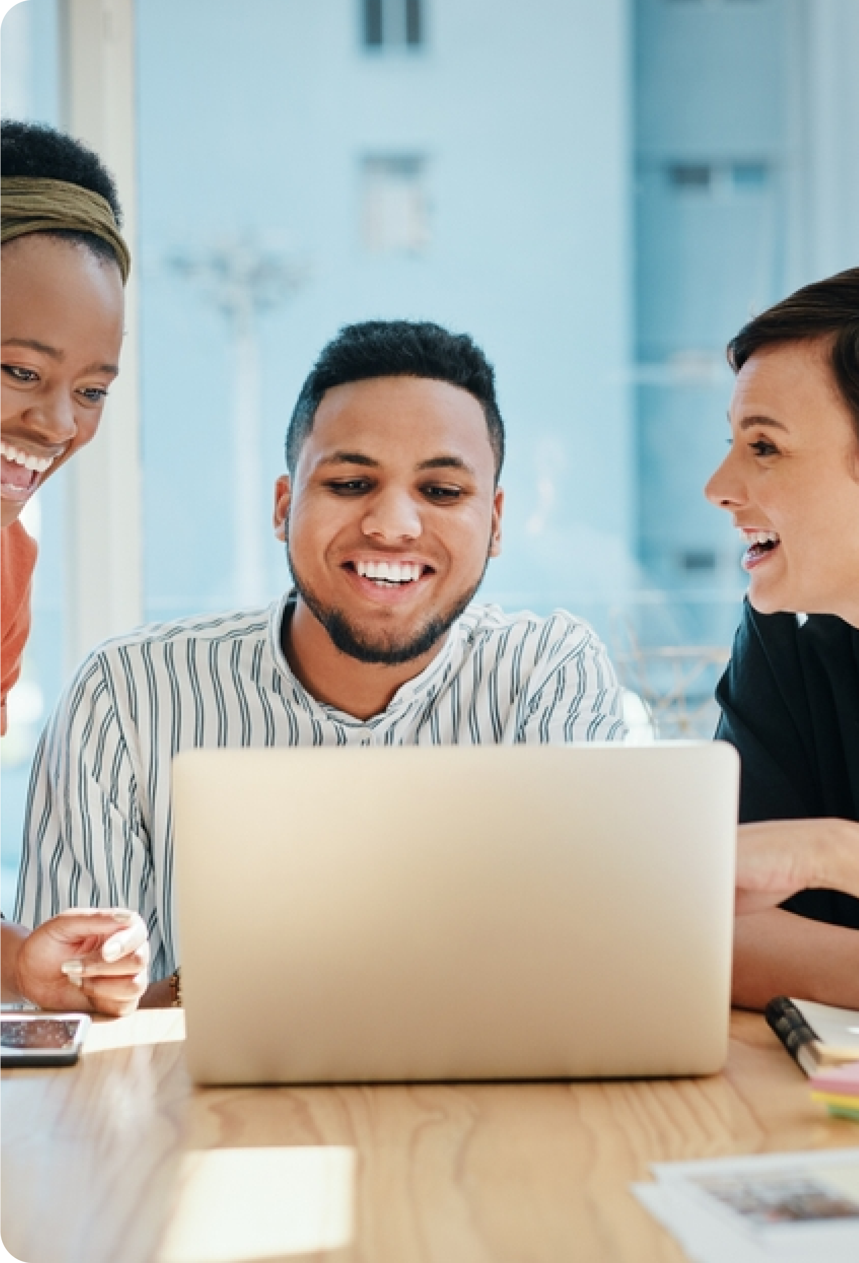 People working together on a laptop